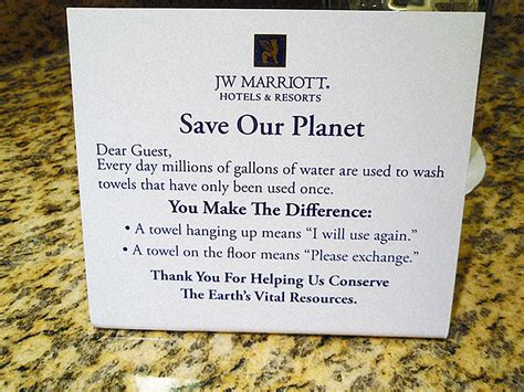 earth smart cards hotel reuse linen|Reusing Hotel Towels Actually Does Make a Difference.